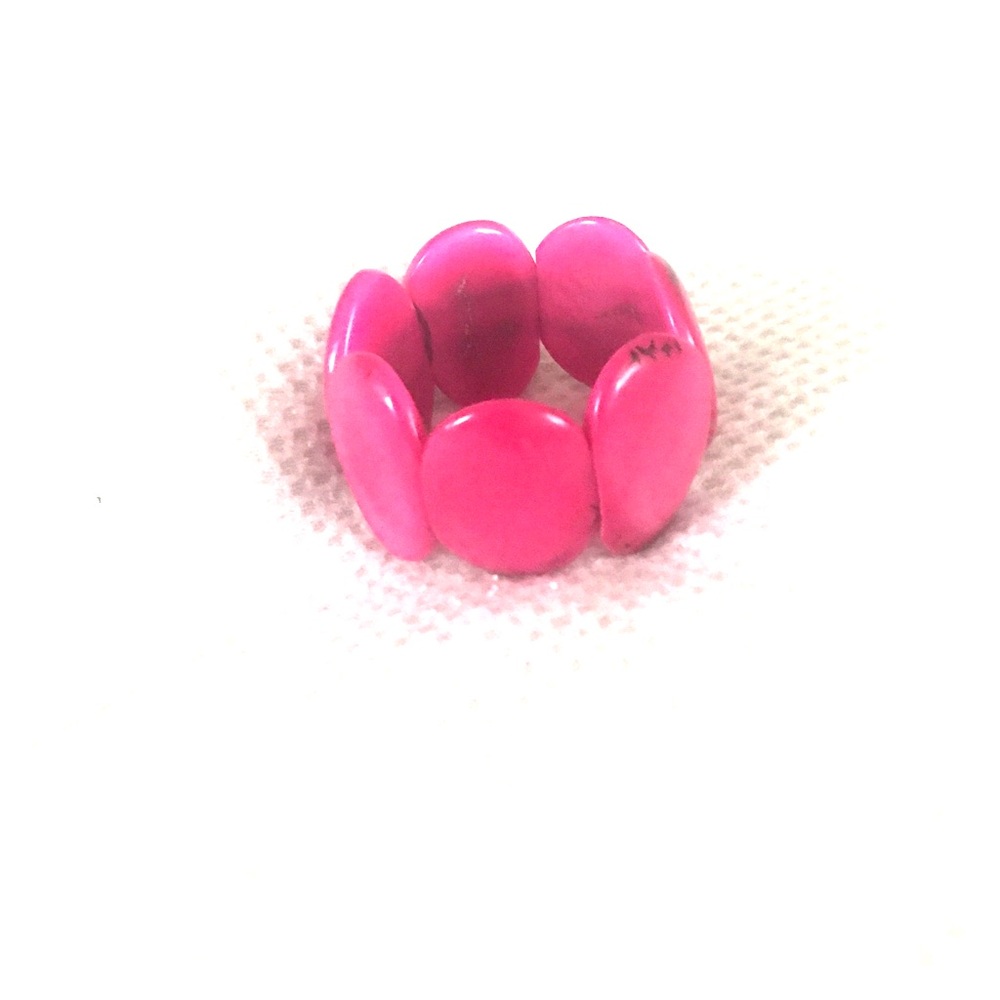 Tagua Nut cuff bracelet pink