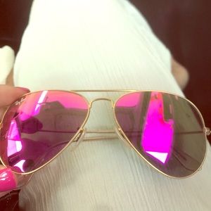 Pink reflective Ray Bans