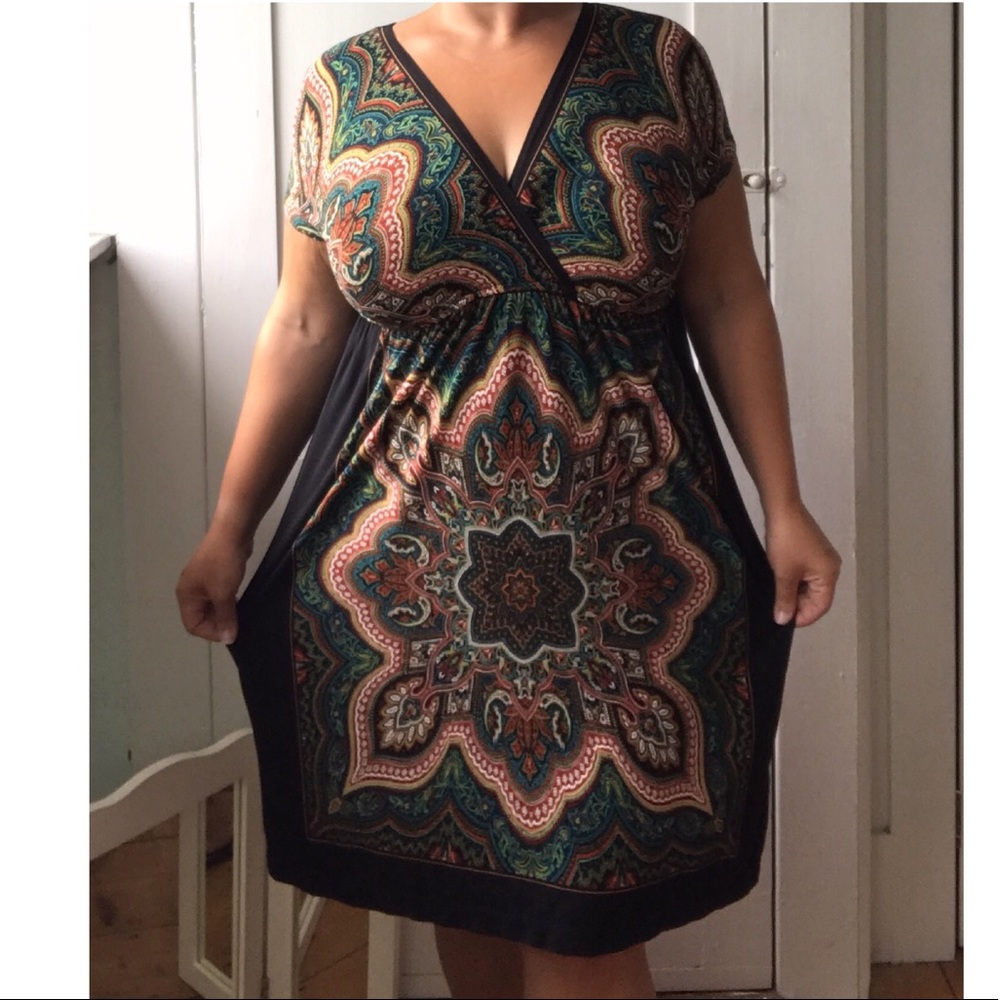 [PLUS] Large Never wrinkle BoHo Dress