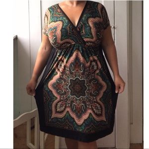 [PLUS] Large Never wrinkle BoHo Dress