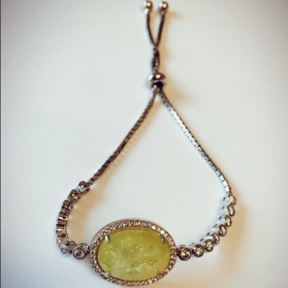 Yellow ice stone, tennis bracelet .925 silver