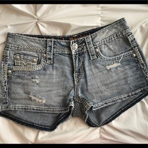 Light wash denim Rock Revival shorts