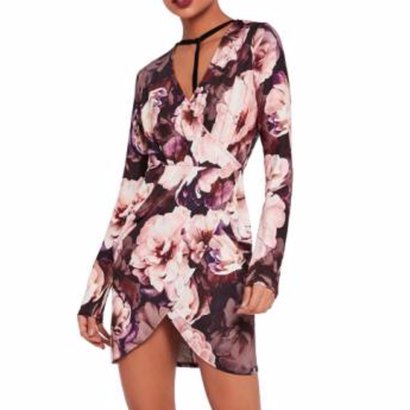 missguided floral wrap dress