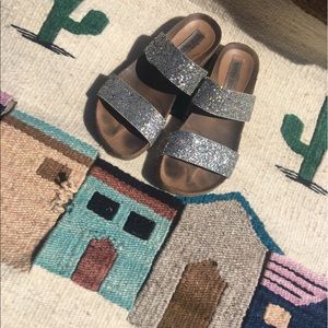 Steve Madden Slip On Glitter Sandals