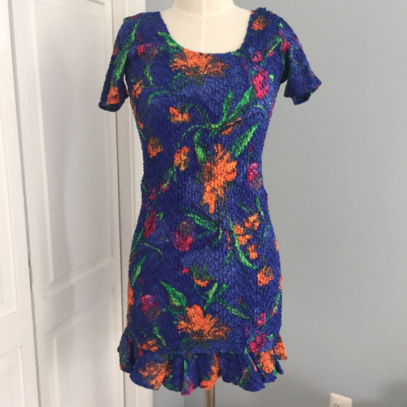 !SOLD! Free People Floral Body Con Dress Sz M - Picture 2 of 6
