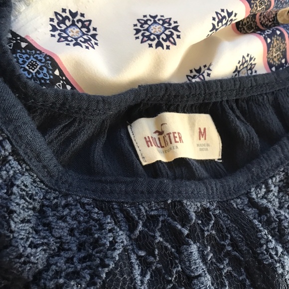 Hollister Navy Off The Shoulder Crop Top - Picture 4 of 5