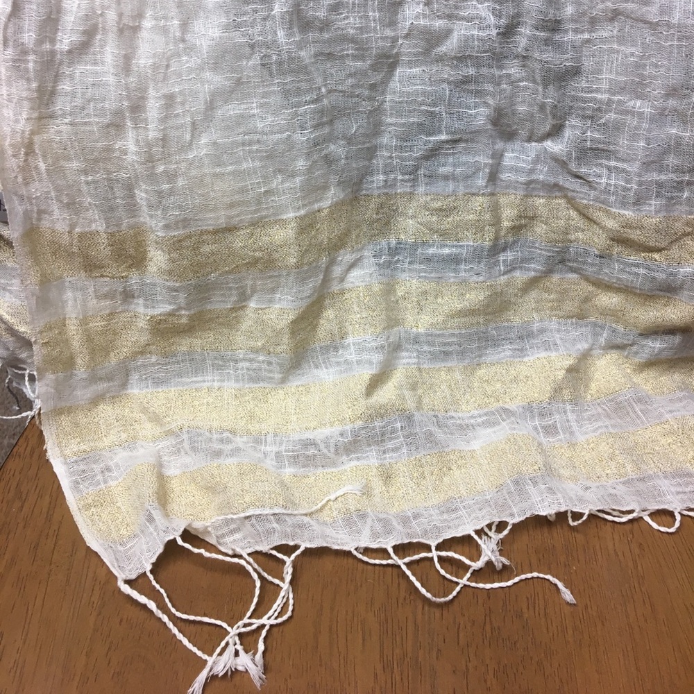 Cream and gold scarf