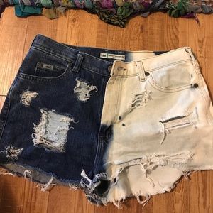 bleached like new lee jean shorts