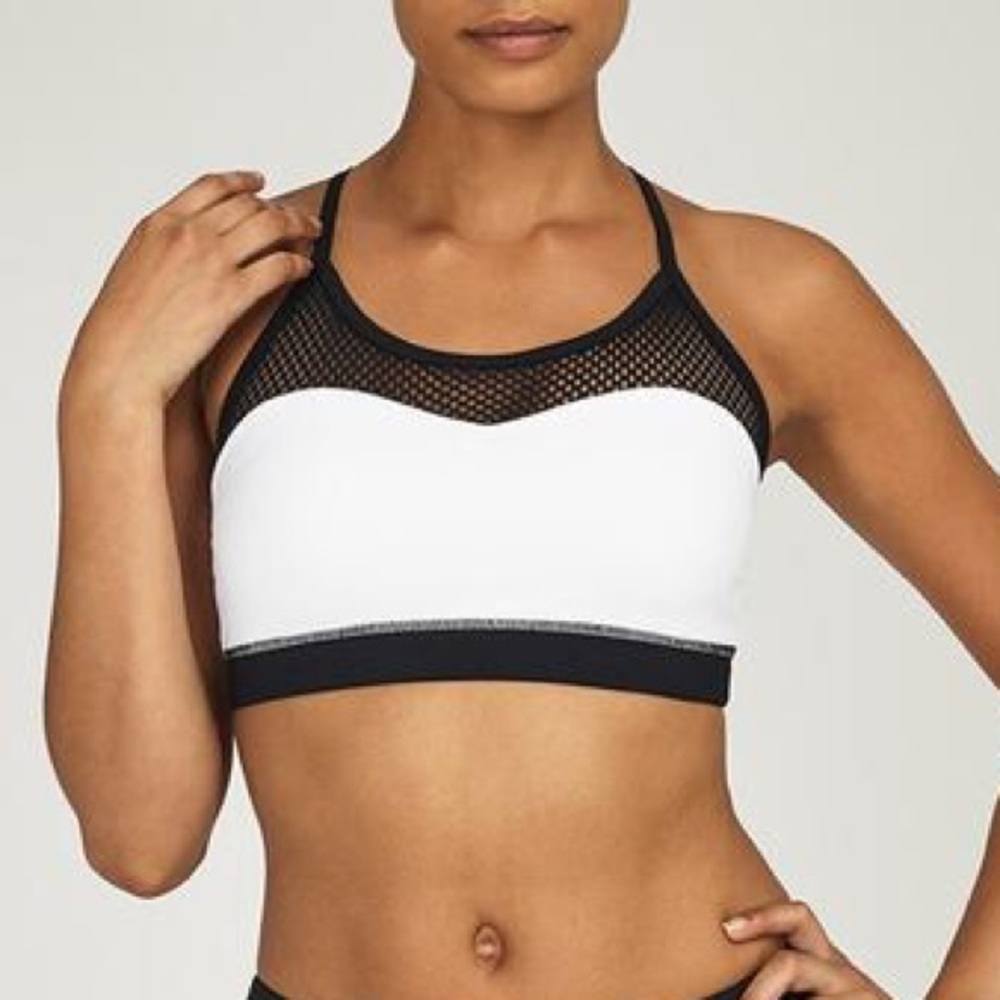 ChiChi Active XS Halle Mesh White Sports Bra