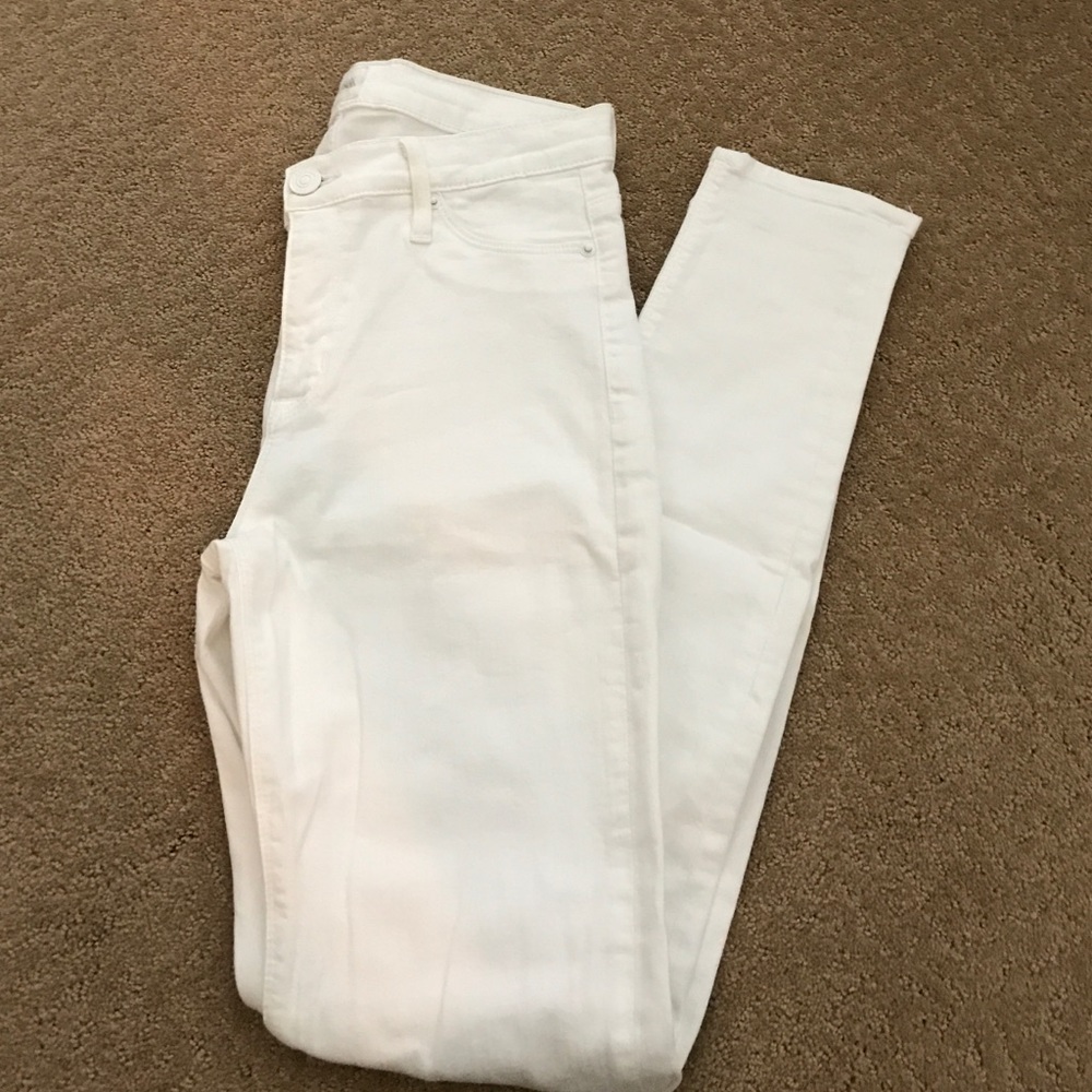 Hudson white "Nico" super skinny jeans