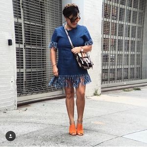 Asos denim fray fringe dress med NWOT