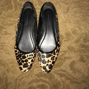 Banana Republic Faux leopard fur flats