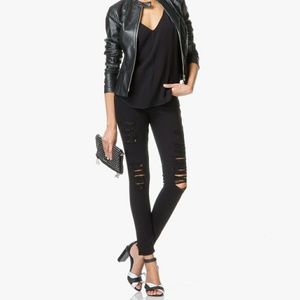 Frame Le Skinny De Jeanne Distressed Jeans