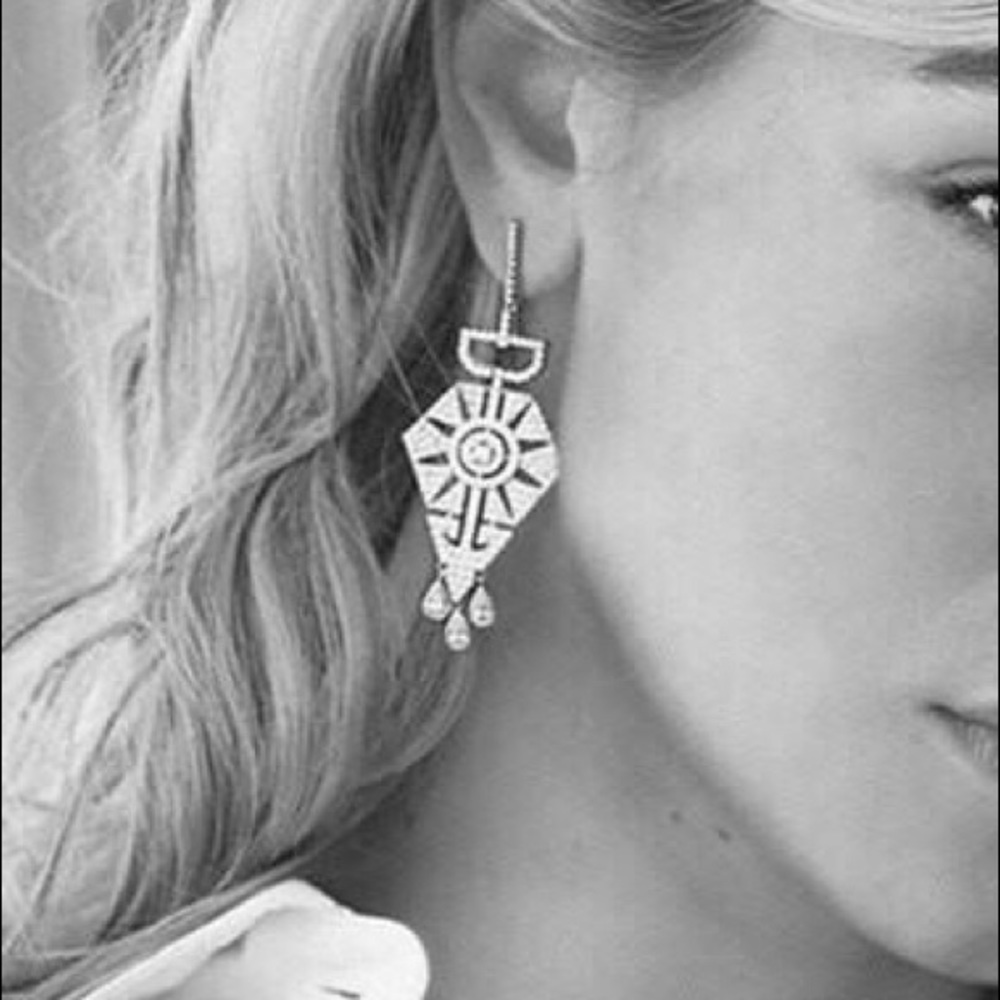 Geometric drop earrings .925 silver plated in gold