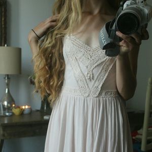 Delicate pink lace dress