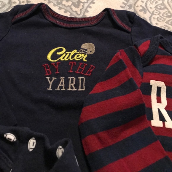 12 months football themed onesie set - Picture 4 of 4