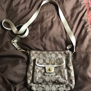 Coach Crossbody Tan Brown and Gold