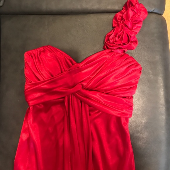 Red Silk Maxi Dress - Picture 1 of 4