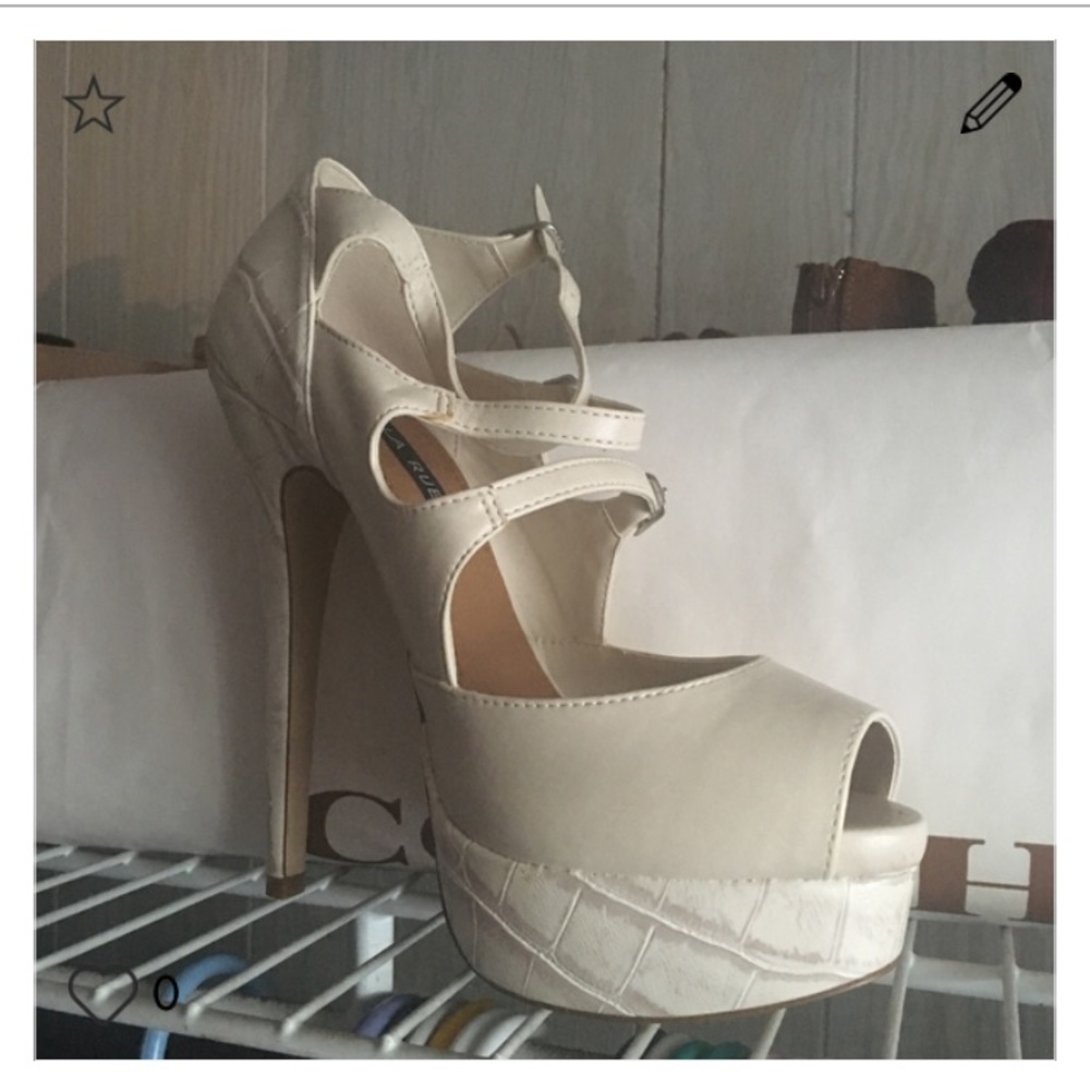 Nude platform heels