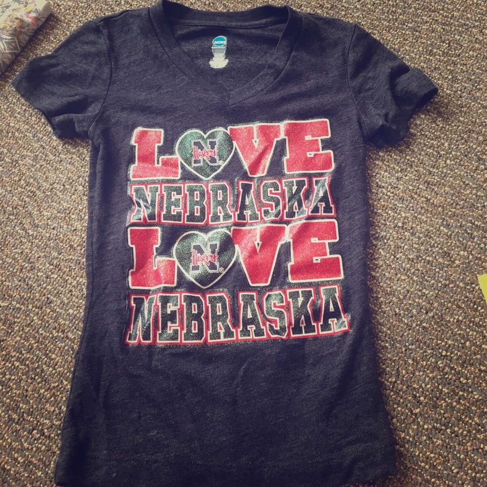 Glitter Nebraska huskers Tshirt