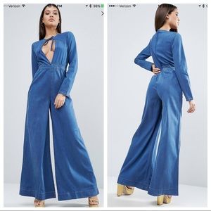Denim Open-front Jumpsuit