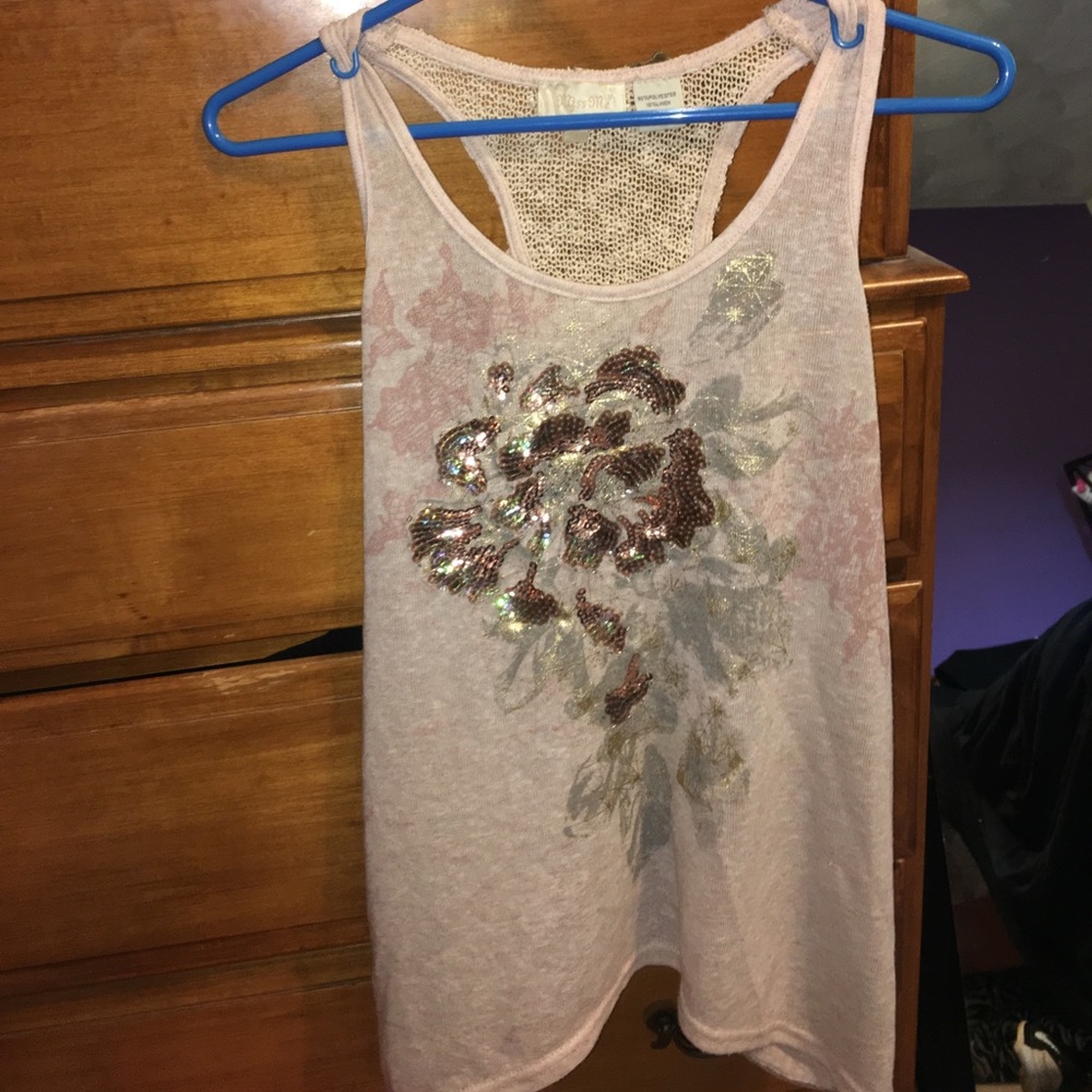 Light pink miss me tank top