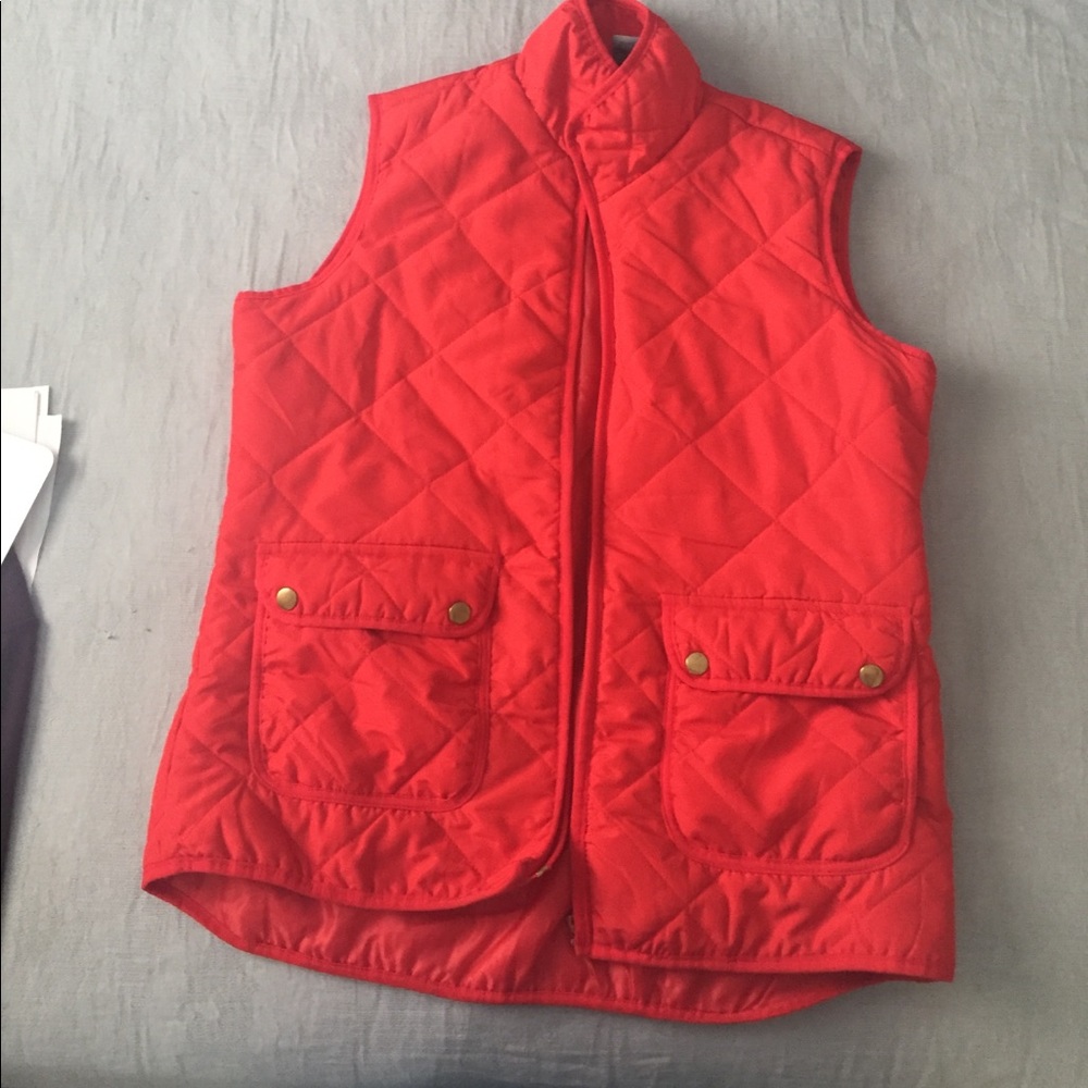 Red quilted vest
