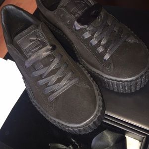 Puma by Rihanna Fenty suede Creepers in BlackSatin