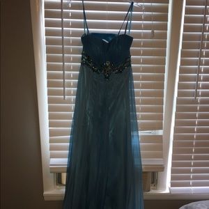 Dave and Johnny long prom dress