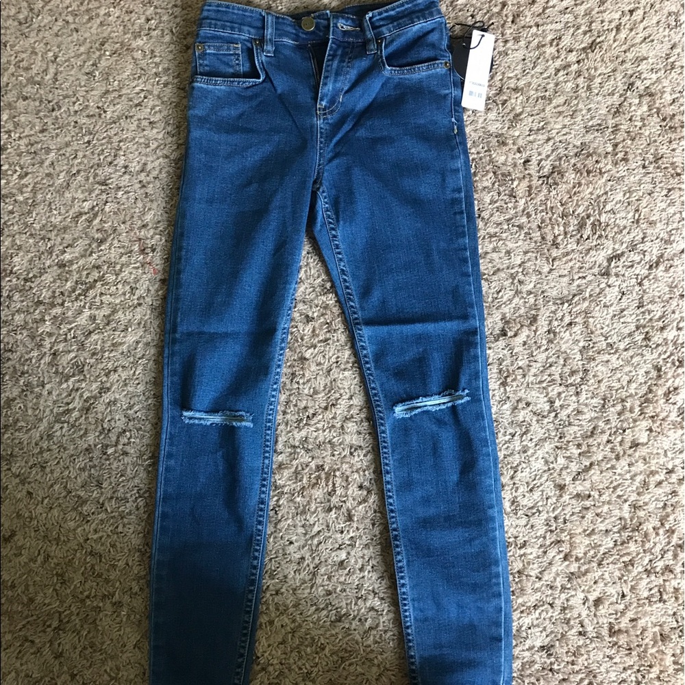 Medium wash distressed jeans