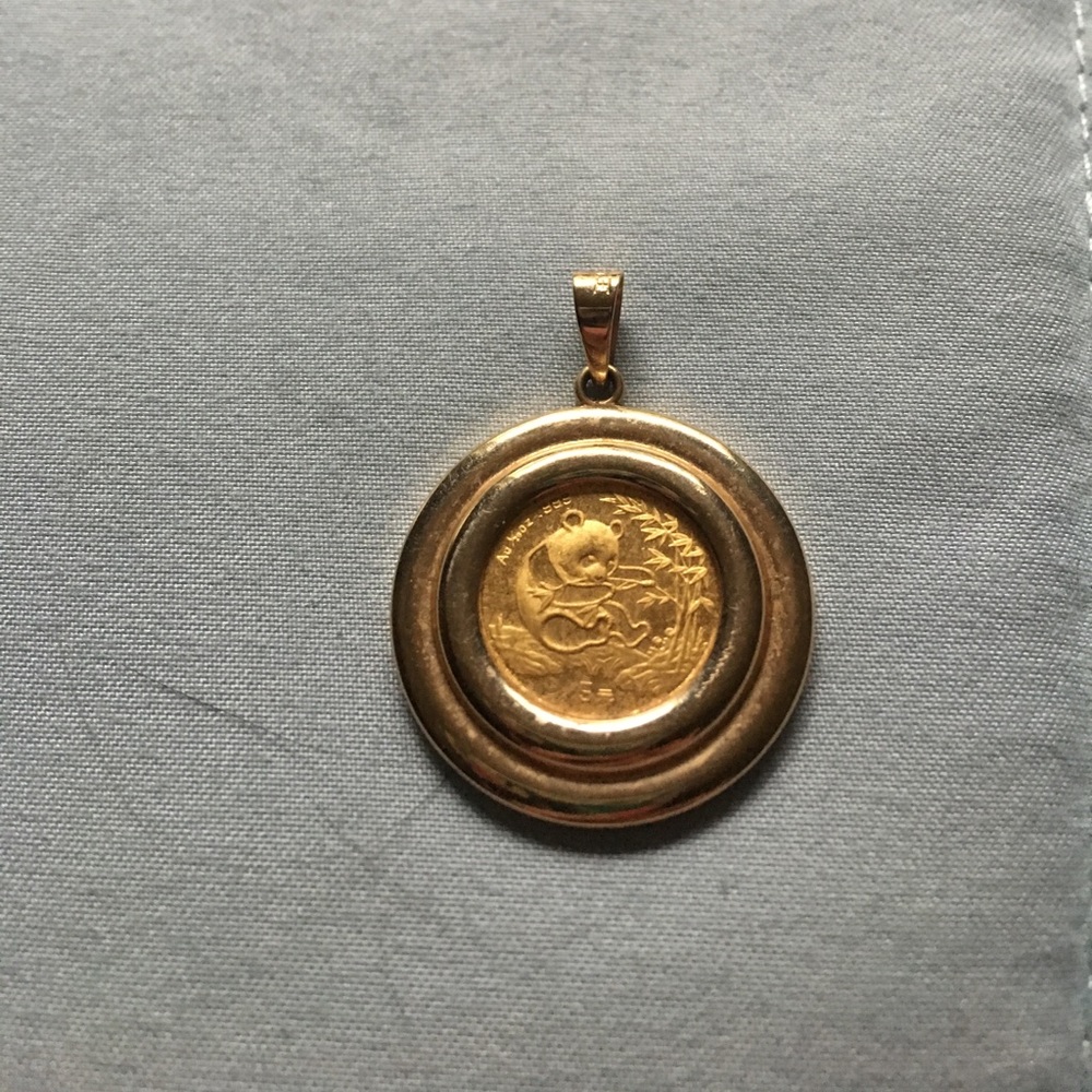 Panda coin pendant