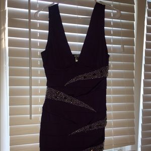 Purple mini dress with beads