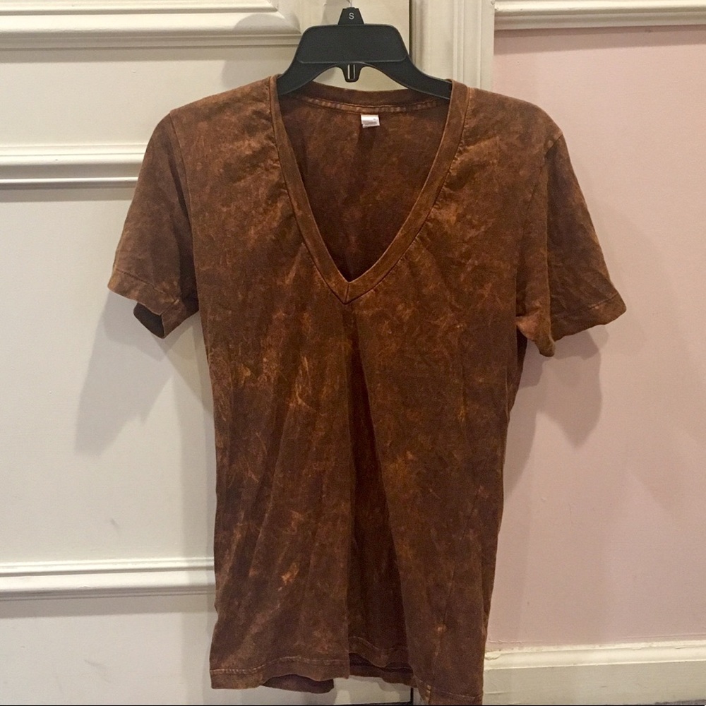 American Apparel Rust V-neck