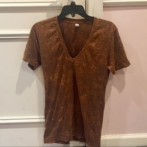 American Apparel Rust V-neck
