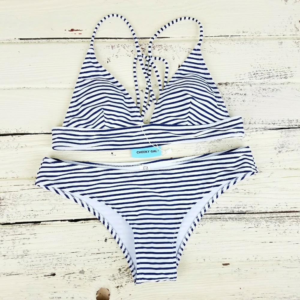 Cheeky Gal Cupshe Striped Swim Bikini