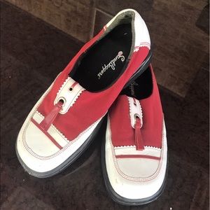 Sandbagged golf shoes