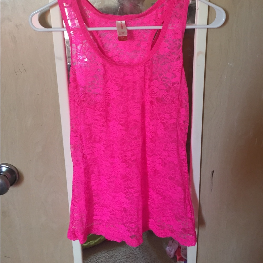 No boundaries racerback lace tank top
