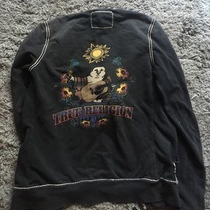 True religion black zip up jacket