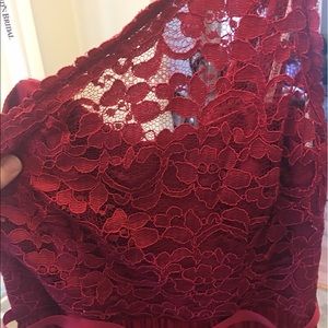 Red Lace Bridesmaid Dress