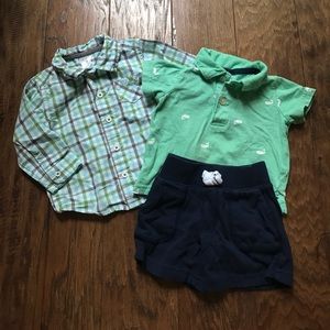 Carters green/blue set