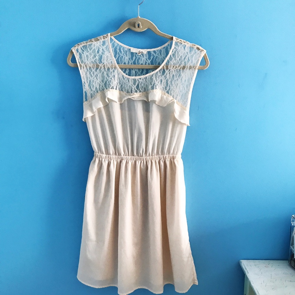 Sheer Lace Dress with Scalloped details