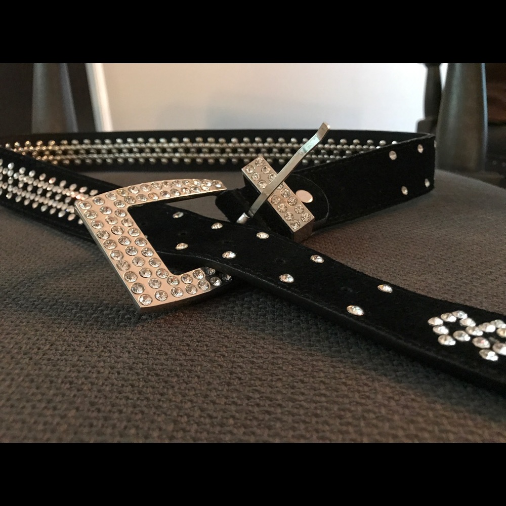 Brand new black belt with rhinestones