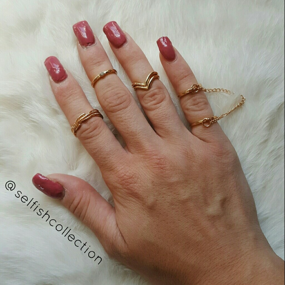 Gold Midi Ring Set
