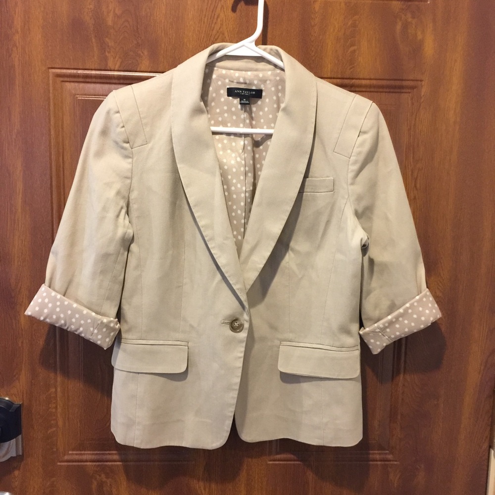 Ann Taylor Blazer with Polka Dot Accent