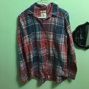 Flannel long sleeve button up shirt