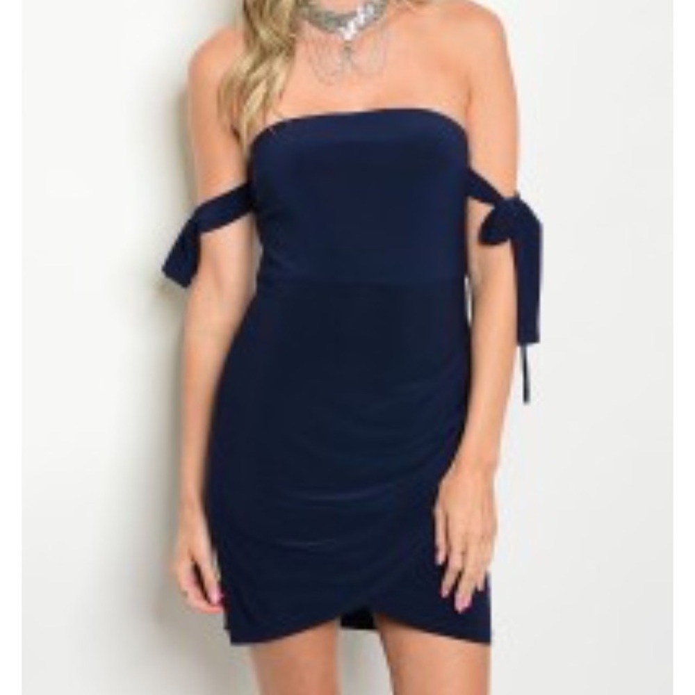 Navy Off-Shoulder Dress