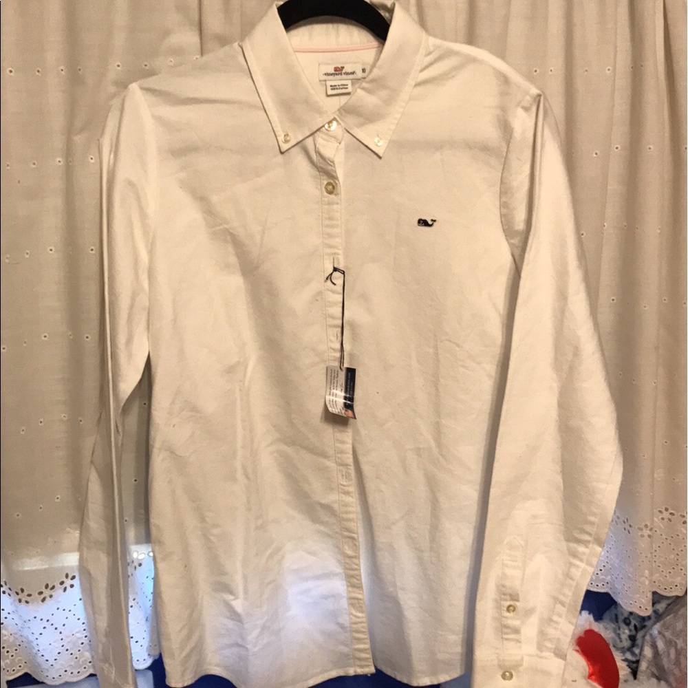 Women's vineyard vines white button up oxford