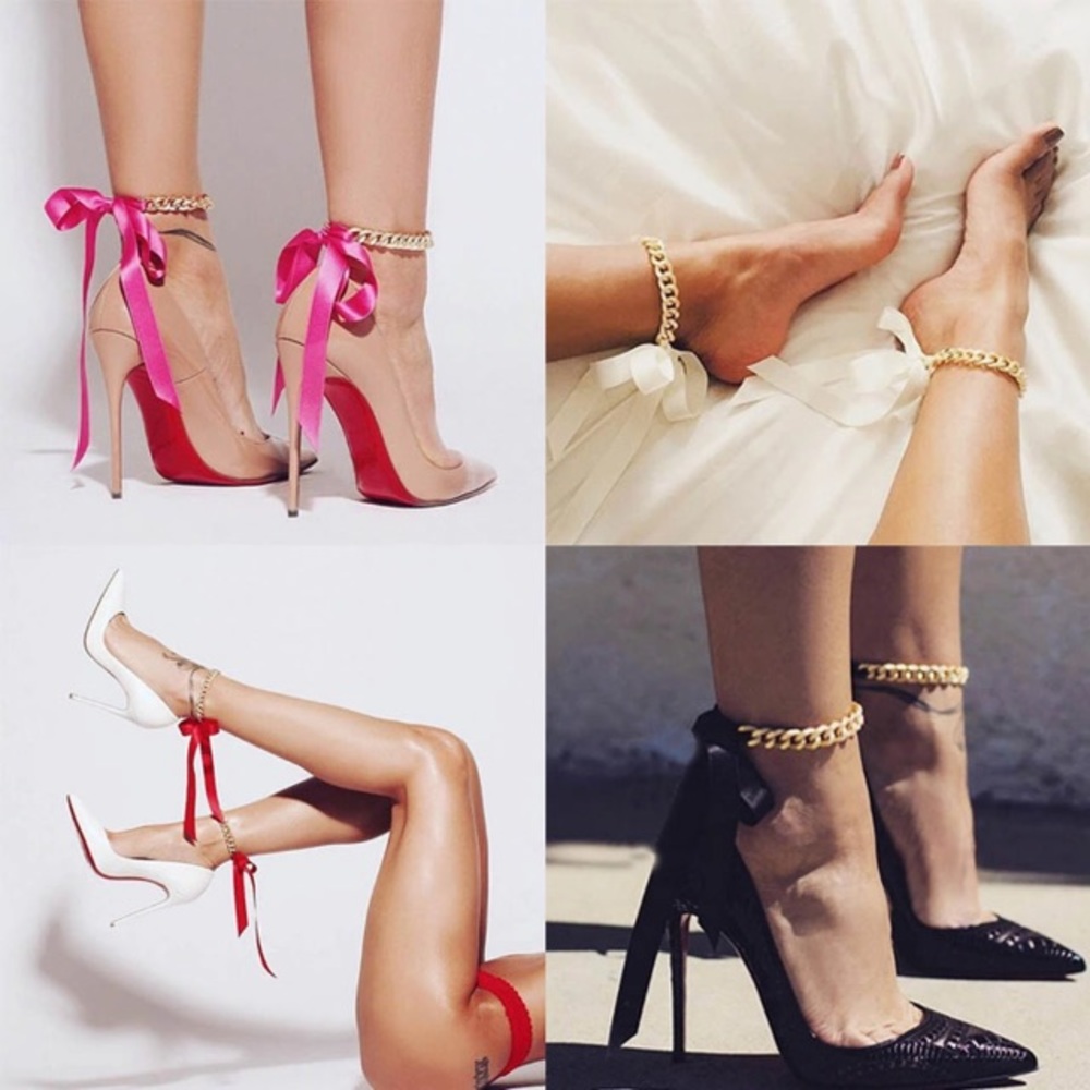 💫Host Pick🌟 Elegant Ribbon Bow Anklet - Picture 3 of 8