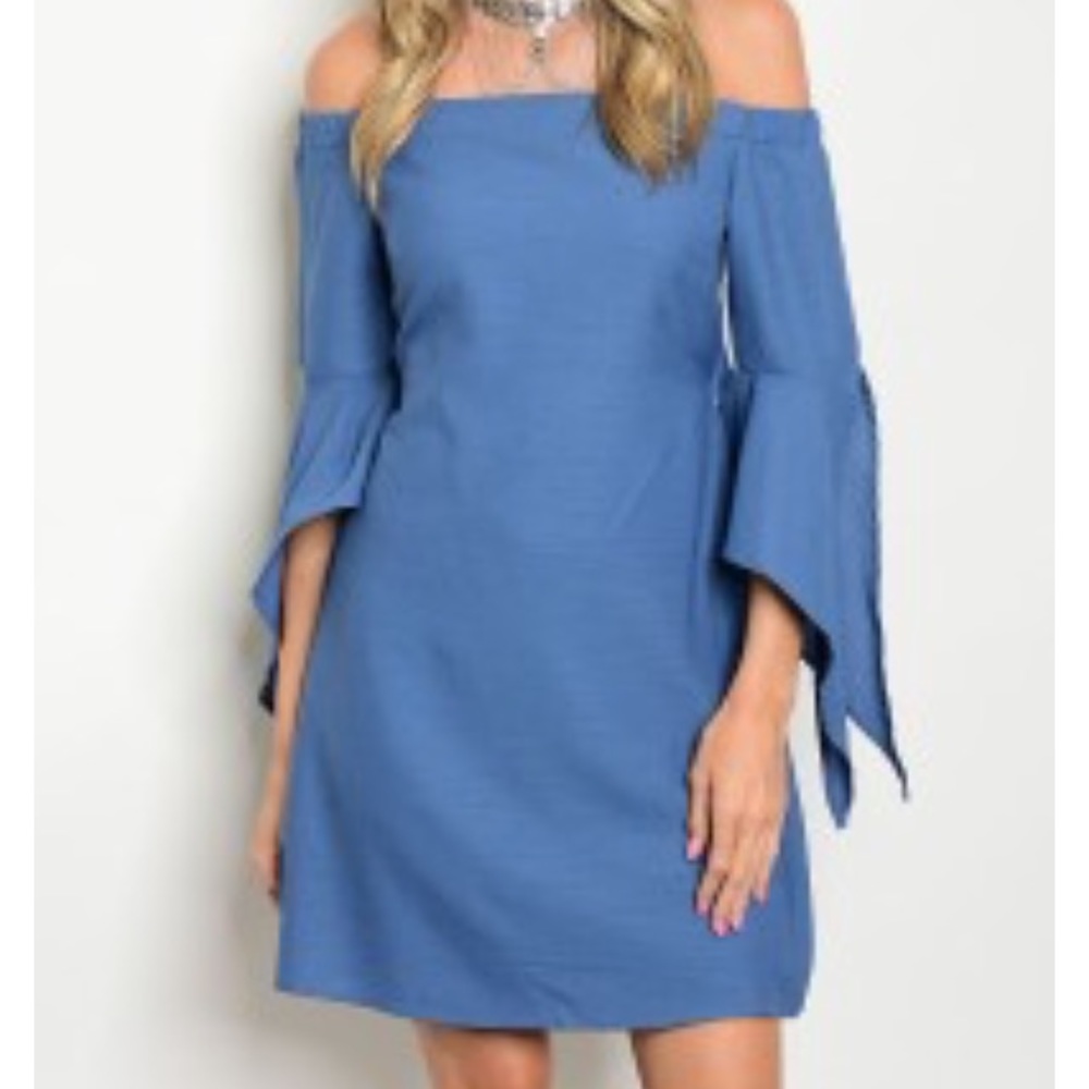 Light Blue Off-Shoulder Dress