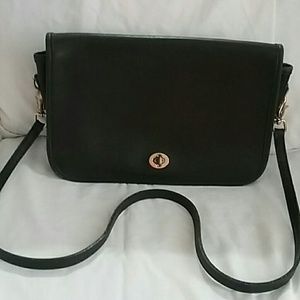 Vintage Black Leather Coach Purse